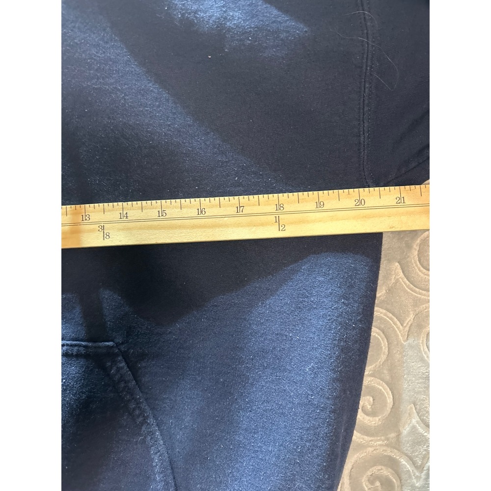 Gilden Navy Blue‎ Hooded Sweatshirt Pullover Hoodie Pocket size M - Picture 3 of 9